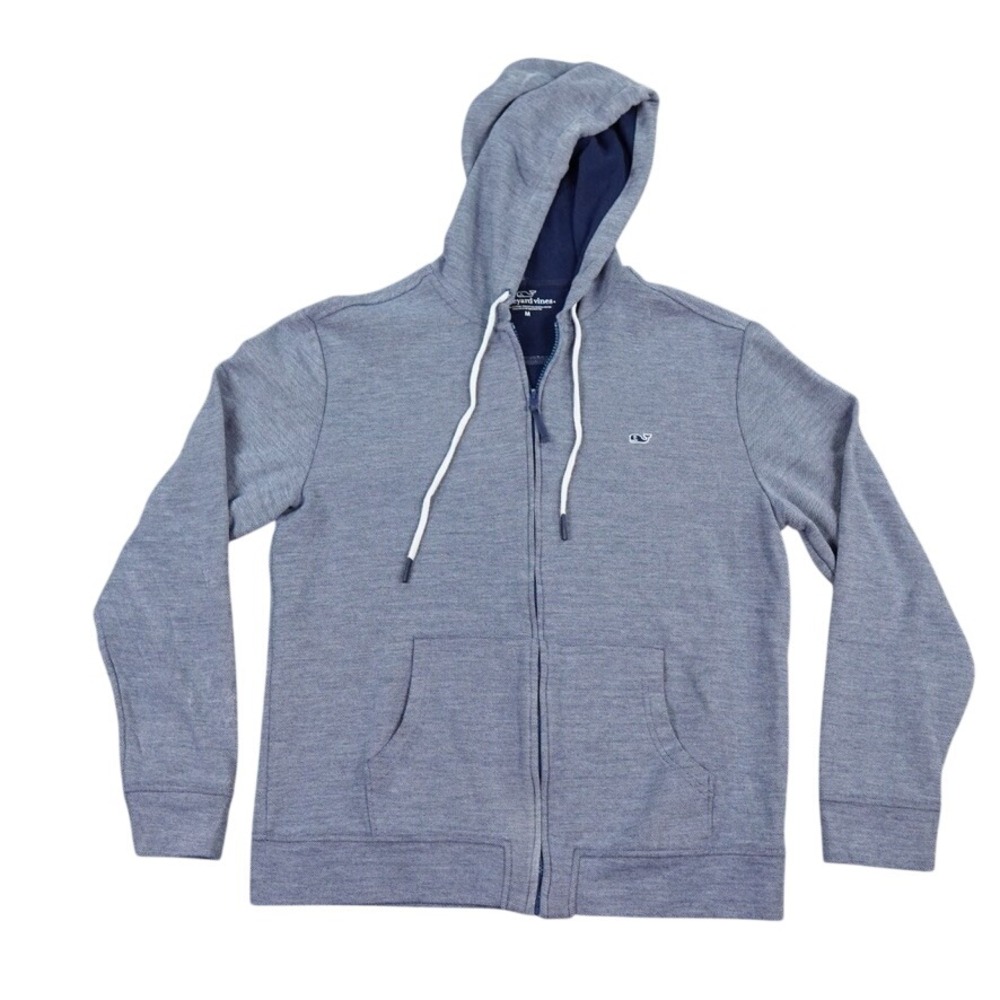 Vineyard Vines Hoodie Mens M Blue Whale Logo Full Zip Casual Preppy Streetwear